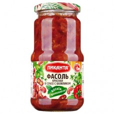 Фасоль красная ПИКАНТА в соусе, с базиликом, 480г в магазинах Авоська