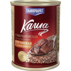 Каша гречневая ГЛАВПРОДУКТ с говядиной по-домашнему, 338г в магазинах Авоська