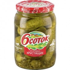 Огурцы 6 СОТОК деликатесные хрустящие, 680г в магазинах Авоська