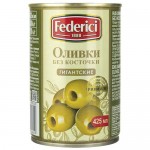 Оливки ФЕДЕРИЧИ гигантские, без косточки, 400г