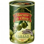 Оливки МАЭСТРО ДЭ ОЛИВА с анчоусом, 300г