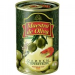 Оливки МАЭСТРО ДЭ ОЛИВА с креветкой, 300г