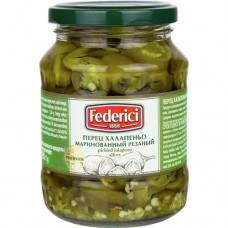 Перец Халапеньо ФЕДЕРИЧИ маринованный, резаный, ст/б, 0.37л в магазинах Авоська