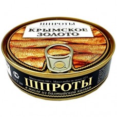 Шпроты КРЫМСКОЕ ЗОЛОТО из балтийской кильки, в масле, 175г в магазинах Авоська