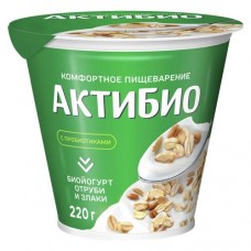 Биойогурт АКТИБИО отруби, злаки, 2.9%, 220г в магазинах Авоська