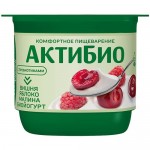Биойогурт АКТИБИО вишня, яблоко, малина, 2.9%, 130г