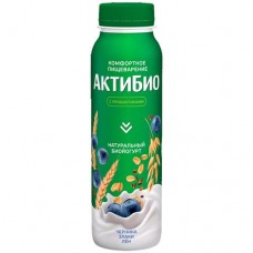 Биойогурт питьевой АКТИБИО черника, 5 злаков, семена льна, 1.6%, 260г в магазинах Авоська