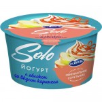 Йогурт Соло ЭКОМИЛК с яблоком и вкусом карамели, 4.2%, 130г