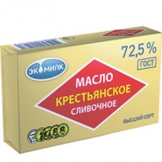 Масло сливочное ЭКОМИЛК крестьянское 72.5%, 180г в магазинах Авоська