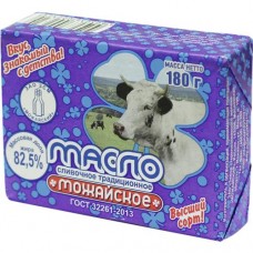 Масло сливочное МОЖАЙСКОЕ традиционное, 82.5%, 180г в магазинах Авоська