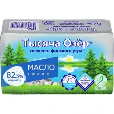 Масло сливочное ТЫСЯЧА ОЗЕР 82.5%, 180г в магазинах Авоська