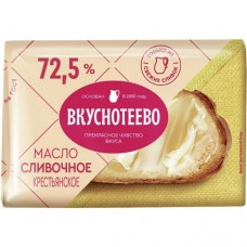 Масло сливочное ВКУСНОТЕЕВО крестьянское, 72.5%, 180г в магазинах Авоська