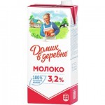 Молоко ДОМИК В ДЕРЕВНЕ ультрапастеризованное 3.2%, 950г