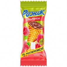 Рожок творожный РОСТАГРОЭКСПОРТ с малиной, 15%, 60г в магазинах Авоська