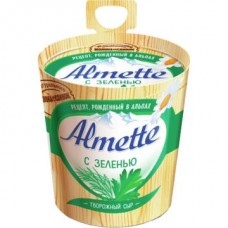 Сыр творожный АЛЬМЕТТЕ с зеленью 60%, 150г в магазинах Авоська