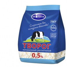 Творог ЭКОМИЛК рассыпчатый, пакет, 0.5%, 350г в магазинах Авоська