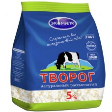 Творог ЭКОМИЛК рассыпчатый, пакет, 5%, 350г в магазинах Авоська