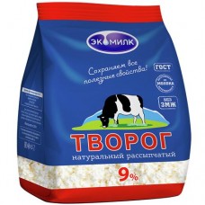 Творог ЭКОМИЛК рассыпчатый, пакет, 9%, 350г в магазинах Авоська