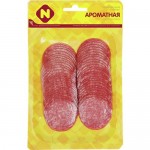 Колбаса Ароматная ОСТАНКИНО сырокопченая,  нарезка, 100г