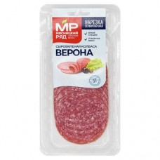 Колбаса Верона МЯСНИЦКИЙ РЯД сыровяленая, нарезка, 90г в магазинах Авоська