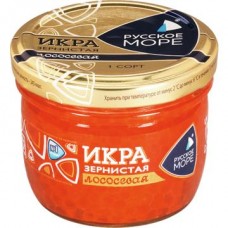 Икра лососевая РУССКОЕ МОРЕ зернистая, ст/б, 95г в магазинах Авоська