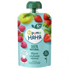 Десерт ФРУТО НЯНЯ яблоко, клубника, малина, 90г в магазинах Авоська