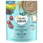 Каша ФРУТО НЯНЯ мультизлаковая, молочная с яблоком, черной смородиной и вишней, 200г