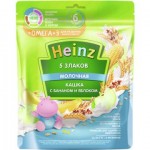 Каша ХАЙНЦ молочная, 5 злаков, яблоко и банан, 200г