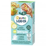 Кашка ФРУТО НЯНЯ Я Проснулся молочная, 5 злаков, груша, банан, 0.2л