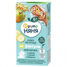 Кашка ФРУТО НЯНЯ Я Проснулся молочная, 5 злаков, груша, банан, 0.2л в магазинах Авоська