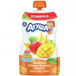 Пюре АГУША яблоко, груша, банан, манго, 90г Пюре АГУША яблоко, груша, банан, манго, 90г