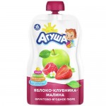Пюре АГУША яблоко, клубника, малина, 90г Пюре АГУША яблоко, клубника, малина, 90г