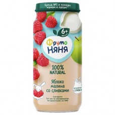 Пюре Фруто Няня яблоко и малина со сливками, 250г в магазинах Авоська