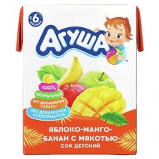 Сок АГУША яблоко, манго, банан, 0.2л в магазинах Авоська