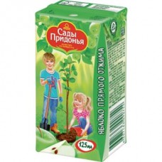 Сок САДЫ ПРИДОНЬЯ яблочный, прямого отжима, осветленный, 0.125л в магазинах Авоська