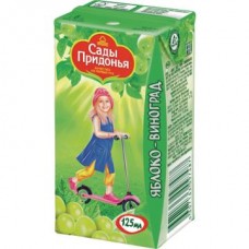 Сок САДЫ ПРИДОНЬЯ яблочно-виноградный, восстановленный, осветленный, 0.125л в магазинах Авоська