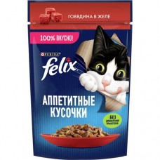 Корм для кошек ФЕЛИКС говядина, 75г в магазинах Авоська
