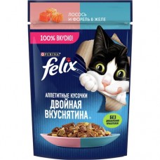 Корм для кошек ФЕЛИКС лосось, форель, 75г в магазинах Авоська