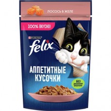 Корм для кошек ФЕЛИКС желе, лосось, 75г в магазинах Авоська