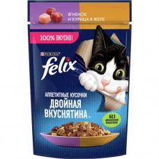 Корм для кошек ФЕЛИКС желе, ягненок, курица, 75г в магазинах Авоська