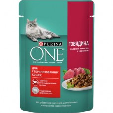 Корм для кошек ПУРИНА ВАН для стерил кошек, с говядиной и морковью, 75г в магазинах Авоська