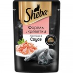 Корм для кошек ШЕБА форель и креветка, ломтики в соусе, 75г