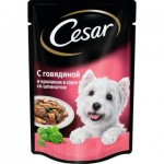 Корм для собак Цезарь Говядина Кролик Шпинат 85г