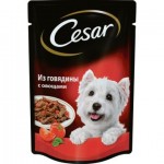 Корм для собак Цезарь говядина с овощами, 85г