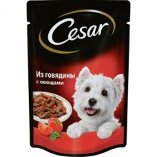 Корм для собак Цезарь говядина с овощами, 85г в магазинах Авоська