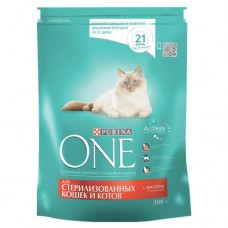 Корм сухой для стерилиз. кошек ПУРИНА УАН лосось-пшеница, 200г в магазинах Авоська