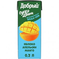 Напиток ДОБРЫЙ Актив кид сокосодержащий, яблоко, апельсин, манго, 0.2л в магазинах Авоська