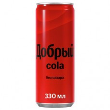 Напиток ДОБРЫЙ Кола, без сахара, ж/б, 0.33л в магазинах Авоська