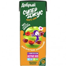 Сок ДОБРЫЙ Актив Кид яблоко вишня, 0.2л в магазинах Авоська