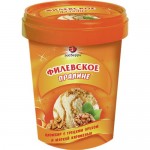 Мороженое пломбир ФИЛЕВСКОЕ с грецким орехом и мягк. карамелью, 550г